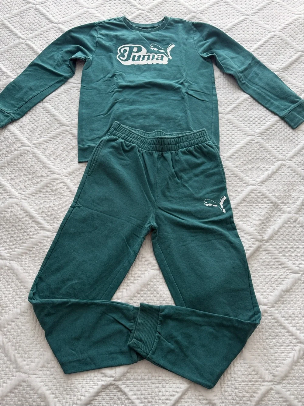 Puma Dark Teal Sweatshirt and Joggers Set with White Logo - Picture 2 of 2